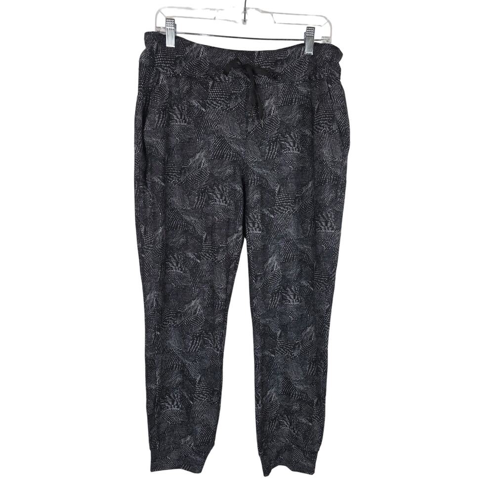 Rachel Zoe Los Angeles Black White Athletic Front Pocket Women's Joggers L